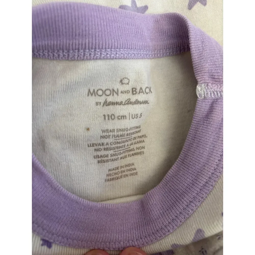 Hanna Andersson Moon and Back Girls 2 pc Pajamas Size 110 5 Play Condition